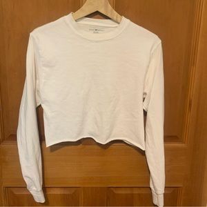 Brandy Melville White Cropped Longsleeve, One size